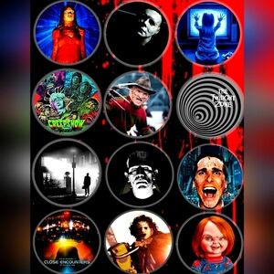 Horror Movie Button Pins Retro Horror Pin Halloween Costumes